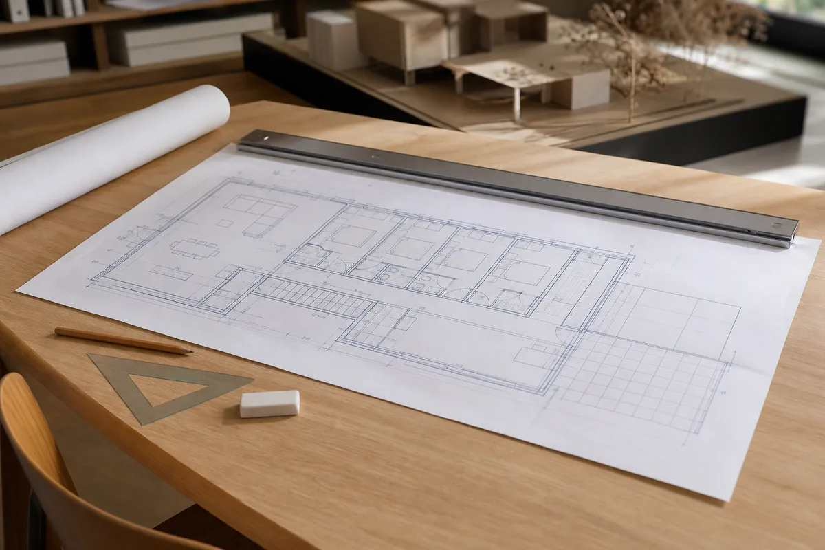 Plan maison architecte 4 chambres : surfaces et zonage